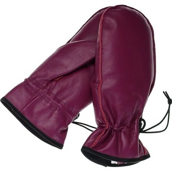 Woman's Premium Leather Mitten With Glove Fingers Inside
