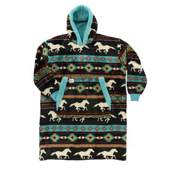 Horse Fair Isle Blanket Hoodie