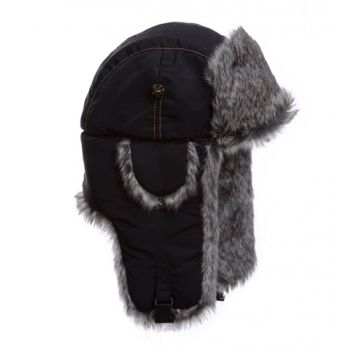 Black Supplex Bomber with Grey Wabbit Faux