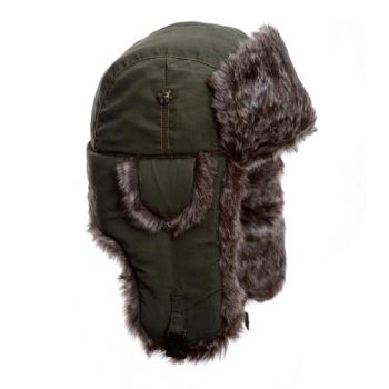 Olive Supplex Bomber with Faux Fur