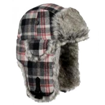 Black/Wool Bomber with Grey Wabbit Faux Fur