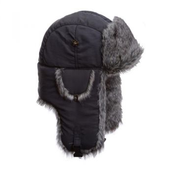 Grey Supplex Bomber with Grey Faux Fur