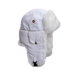 Mad Bomber - White Supplex Bomber with White Faux Fur
